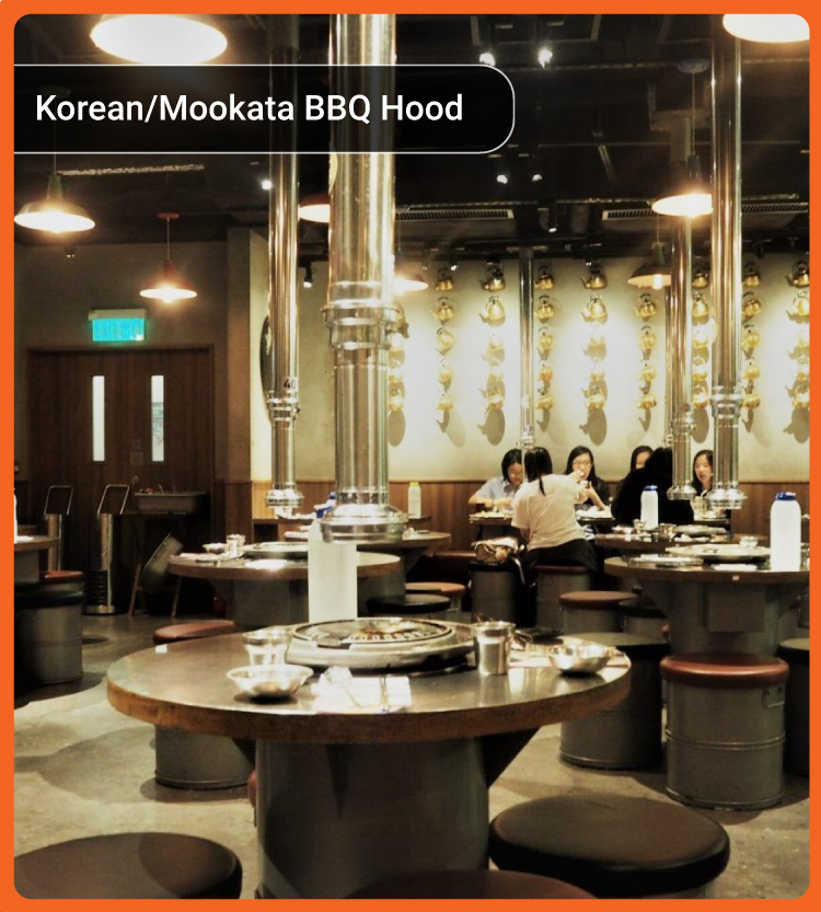Korean Mookata Barbeque BBQ Ducting System Retractable